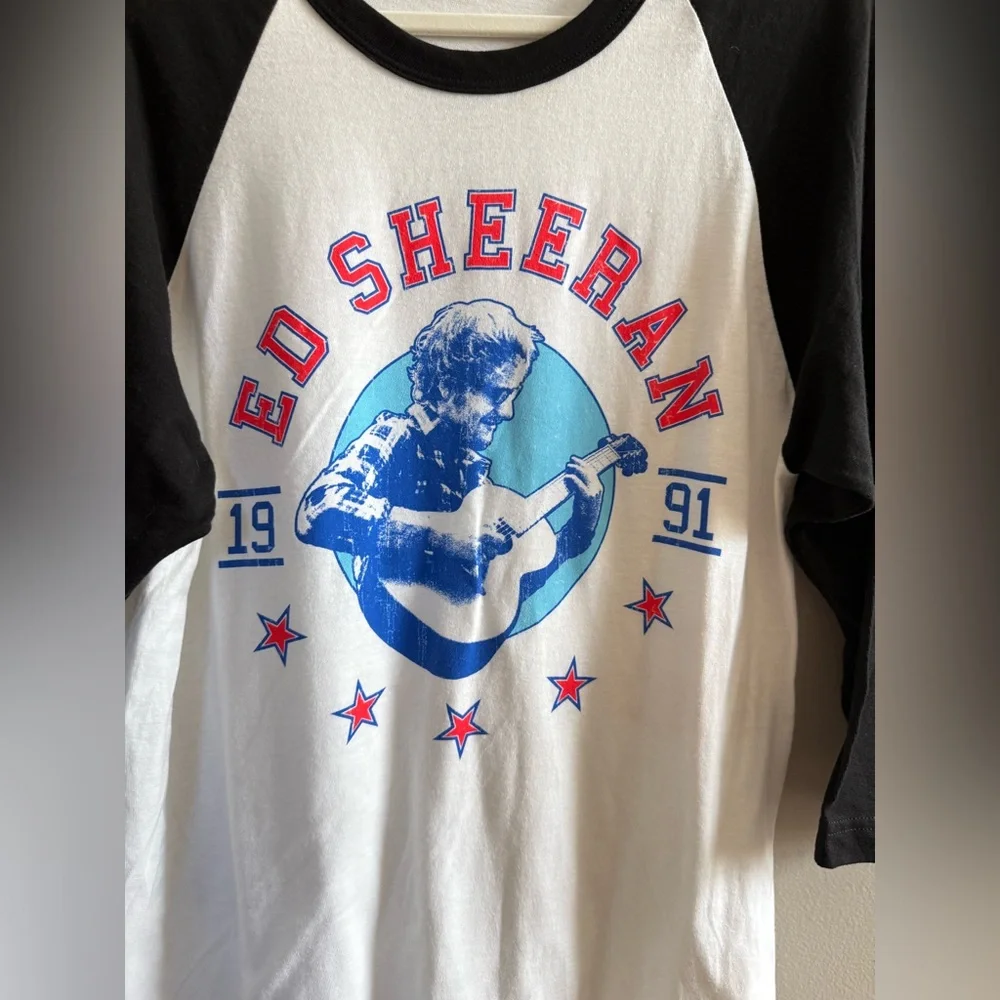 Ed Sheeran Official Merchandise • 1991 Raglan Baseball Concert Band Tee‎ Sz Med - Picture 2 of 7